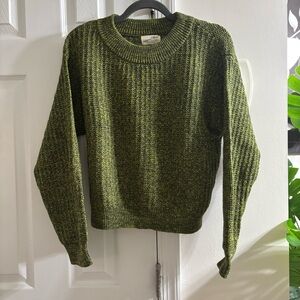 Green Crewneck Knit Sweater
